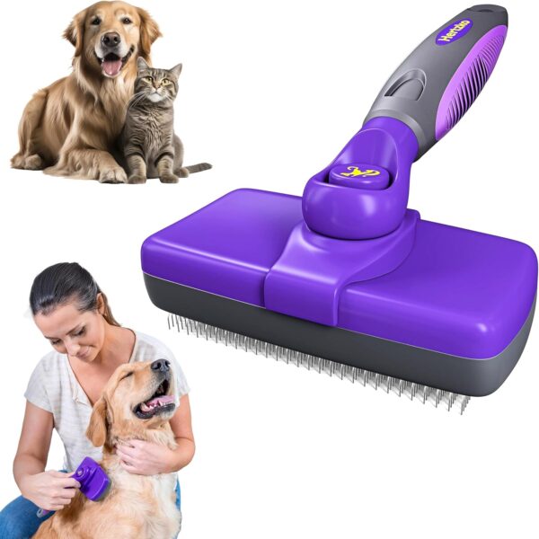 Hertzko Self-Cleaning Dog & Cat Slicker Brush